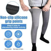 3 Pairs Leg Sleeves,Full Length Leg Compression Sleeve,Sports Leg Knee Sleeve with Anti Slip Silicone Strips,UV Protect Long Leg Sleeves for Men Women Basketball Football Running