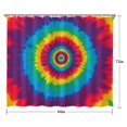 thumbnail image 5 of Colorful Rainbow Tie Dye Spiral Pattern Shower Curtain 84"x72" ,Bathroom Decorative Shower Curtains Set with 12 Hooks,Modern Waterproof Washable Shower Curtain, 5 of 6