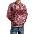 thumbnail image 5 of Brown Snakeskin Men's Women Vintage 3D Hooded Sweatshirt - All-Season Loose Fit Streetwear, 5 of 6