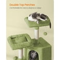 thumbnail image 3 of Rascador Cat Tree Feandrea Cat Tower Plush para condominios, color verde, 3 of 7