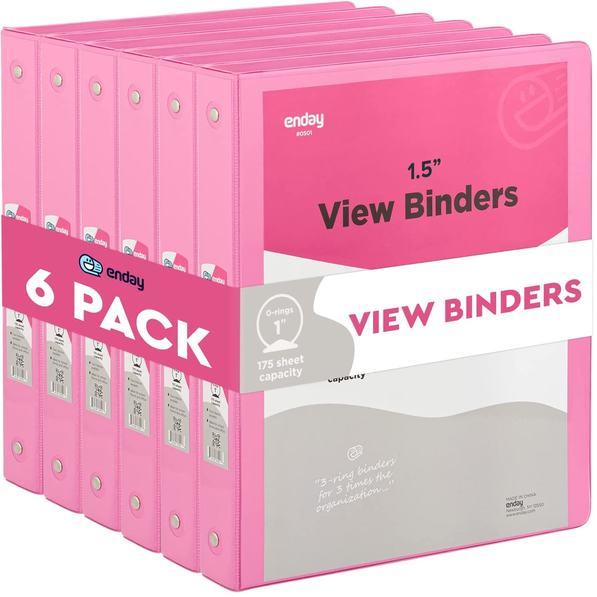 Enday 1.5 Inch Binder 3 Ring Binders with Pockets for Home, Office