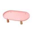 thumbnail image 4 of Soporte elevado para comedero de gatos, de plástico antiderrame y con base de madera. Rosa 38cmx21cm, 4 of 9