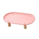 thumbnail image 4 of Soporte para comedero de gato con patas de madera resistentes, antivómitos, para mascotas. Rosa 38cmx21cm, 4 of 9