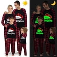 thumbnail image 1 of Conjunto de pijamas navideños a juego para la familia, luminoso gorro de Navidad brillante, negro, 1 of 3