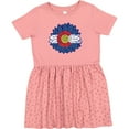 thumbnail image 3 of Inktastic Colorado Flag Sunflower Girls Toddler Dress, 3 of 5