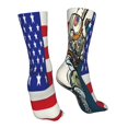 thumbnail image 7 of Fuzoiu American Astronaut Runs Forward Print Crew Socks,Casual Athletic Gym LightWeight Thin Socks,Casual Crew Socks for Men Woman,Calf Length Crew Socks, 7 of 7