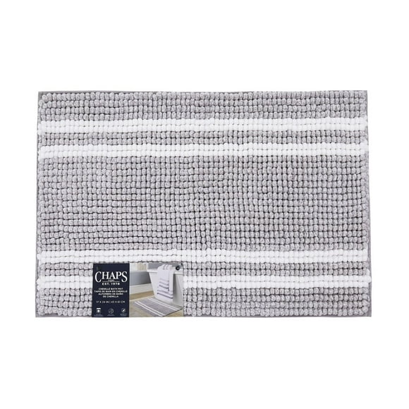 Chaps Tapis de bain de luxe – Confort moelleux pour salles de bains élégantes, gris, 43,2 x 61 cm