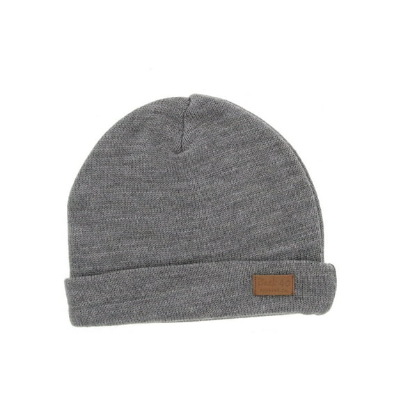Four Seam Cuffed Beanie Unisex Grey Thick & Warm Knit Winter Hat Cap by Back 40