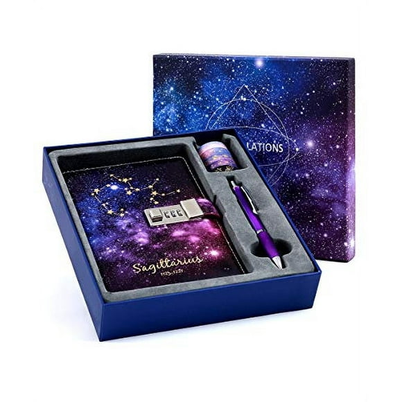 Caja de regalo con diario de bloqueo de constelaciones estrelladas, con bolígrafo y cintas para niños, niñas, chicos y mujeres. El mejor diario de viaje de lujo, perfecto para aniversario, cumpleaños