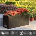 thumbnail image 2 of WORTH 30" L.x11 W.x13 H. Metal Steel Planters - Rectangular Trough Planter Box, No Assembly Required, with 2 Mesh Vents, Unique Shape & Functional Design, Indoor Outdoor Home Garden - Bronze, 2 of 7