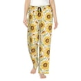 thumbnail image 2 of Picia Watercolor With Sunflowers Womens Soft Woven Cotton Elastic Waistband Sleep Pajama Pant Lounge Sleep Pant With Pockets And Drawstring-Medium, 2 of 9