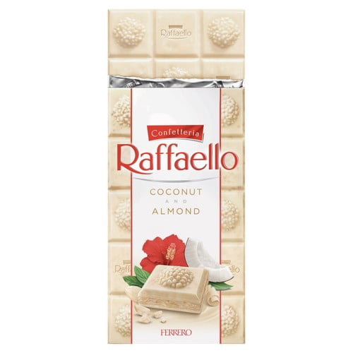 Ferrero Raffaello White Chocolate and Coconut Bar 90g, British Import (Pack of 3)