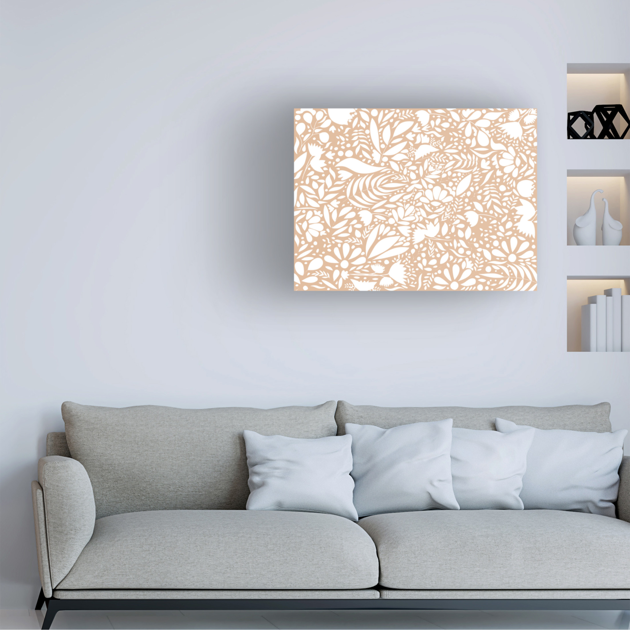 Trademark Fine Art Sarah Manovski Scandi brown white pattern Canvas Wall Art