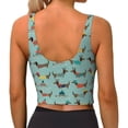 thumbnail image 3 of Bixox Women's Dachshund Dog Puppy Pattern Fitness Navel Tank Top U-Back Yoga Tank Top Sweatshirt Sports Bra, 3 of 7