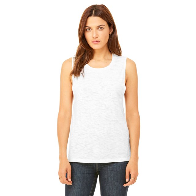 The Bella + Canvas Ladies Flowy Scoop Muscle Tank Top - NATURAL SLUB - M