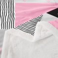 thumbnail image 3 of Erosebridal Geometric Stripe Fleece Blanket 40x50,Rectangle Lines Sherpa Throw,Patchwork Decor, 3 of 6