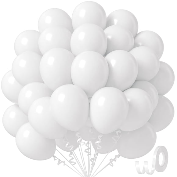 Globos Awenztech de látex blanco, 30 cm, 50 unidades, para decoración de fiestas