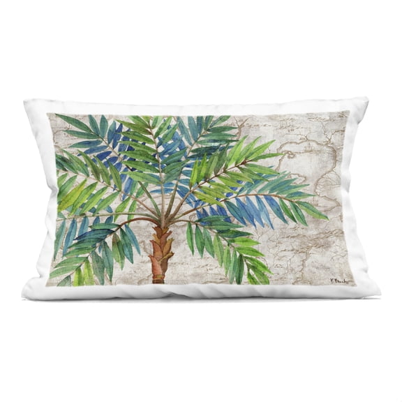 Stupell Industries Aqueous Palm Tree Design by Paul Brent Throw Pillow