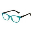 thumbnail image 2 of Fun Neon Color Spherical Frame Readers Reading Glasses - Matte Translucent Anti Blue Blocker Blue Black +3.50, 2 of 4