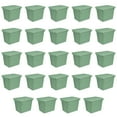 thumbnail image 1 of Sterilite Bac de Rangement Empilable 18 Gal avec Poignées, Vert Vif (24 Pack), 1 of 6