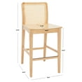 thumbnail image 3 of SAFAVIEH Benicio Square Mid Back Counter Stool, Natural (Set of 2), 3 of 14
