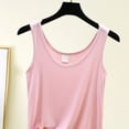 thumbnail image 4 of YHAJDS Womens Sleepwear Solid Sleeveless Crew Neck Loose Thin Soft Summer Pajama Shirts, 4 of 5