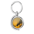 thumbnail image 1 of Ciel Soleil Foncé Orange Nuages Rotation Porte-Clés Porte-Clés en Métal, 1 of 2