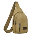 thumbnail image 1 of Felwors 2022 Men's New Casual Solid Color Simple One Shoulder Zipper Messenger Bag, 1 of 6