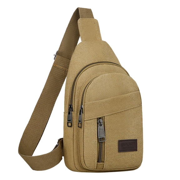 MUSOIE Sling Bag for Men Fanny Pack Multi-pocket Chest Bag Travel Shoulder Bags Daypack Canvas