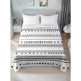 thumbnail image 2 of Twin XL Size Flat Sheet Only, Boho Black White Modern Stripes Soft Brushed Microfiber Bed Sheets, Farmhouse Abstract Art Hotel Quality Breathable Bedding Top Sheet, Easy Care, 66"x102", 2 of 9