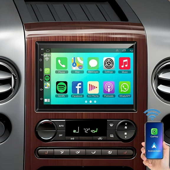Gsuatey Car Radio for Ford F-150 F-250 F-350 2004-2009 with Wireless CarPlay Android Auto, 7 Inch Touch Screen Stereo Support Bluetooth GPS Navigation WiFi FM SWC Backup Camera MIC