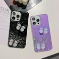 thumbnail image 2 of Compatible with iPhone 14 Pro Max Bling Case 3D Diamond Butterfly Case Luxury Sparkly Glitter Sequins Phone Cover for Women Girly Shiny Aesthetic Soft TPU Protective Shockproof Cover, Purple, 2 of 12
