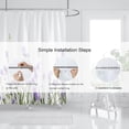 thumbnail image 5 of Lavender Shower Curtain, Purple Lavender Floral Shower Curtain Set, Watercolor Plant Leaves Flower Shower Curtains for Bathroom, Waterproof Fabric with 12 Hooks, 72 x 72 Inches, 5 of 5