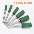 thumbnail image 5 of Uxcell 20pack Rubber Polishing Drill Bits, Rotary Buffing Bit with 6mm (7/32") Cylindrical Head, 3mm (1/8") Shank, Green, 5 of 7