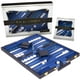 thumbnail image 1 of Set de backgammon Crazy Games Classic con funda de piel azul, 1 of 6