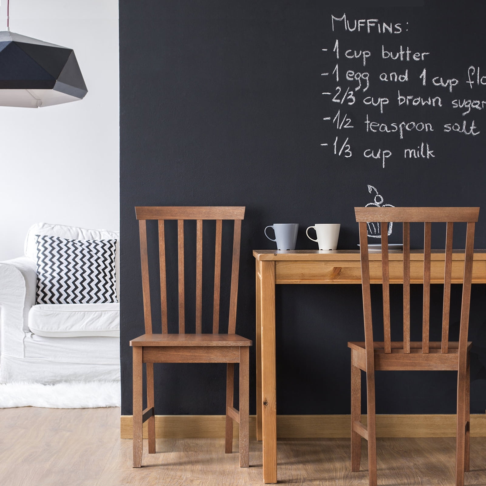 Topbuy Set of 4 Dining Chairs Wooden Kitchen Side Chair w/Solid Legs for Living Room Office