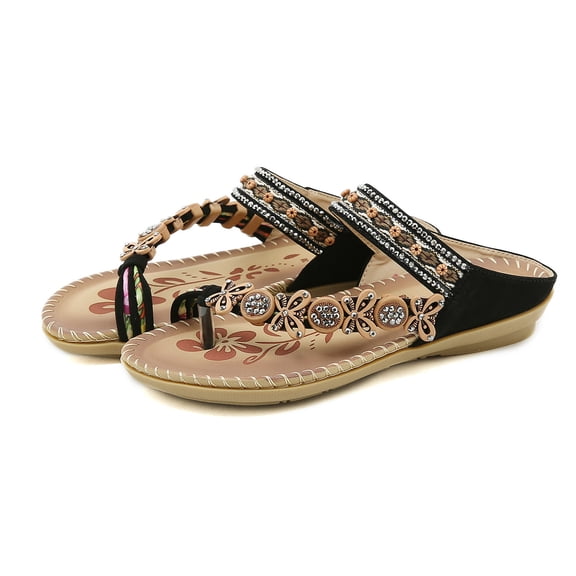 Vedolay Summer Sandal Women's Comfy Sandals Breathable Summer Orthopedic Open Toe Sandals,Black 7