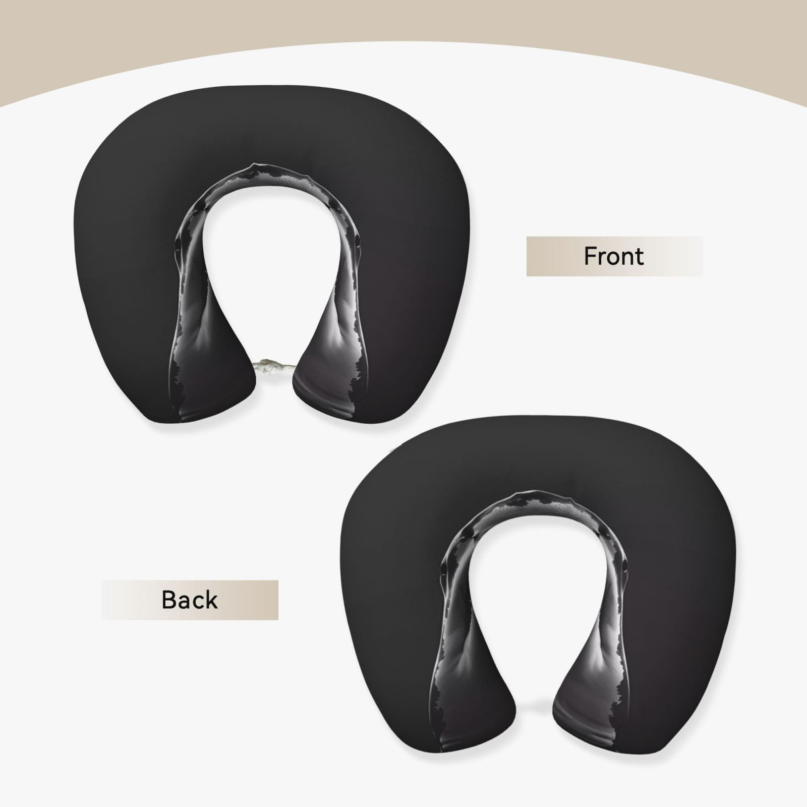 Xecao Black And White Shark Print Memory Foam Cervical Neck Pillow Versatile U-Shaped Pillows for Home,Office,Camping,Travelling,Soft Washable Cover