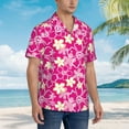thumbnail image 3 of Honeii Vintage Flowers Print Men’s Hawaiian Shirt,Classic Button-Down Short Sleeve Shirt, for Beach, Vacation, and Outdoor Activities,3X-Large, 3 of 7