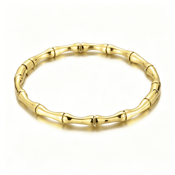 DESIGNICE Stainless Steel Bamboo Style Classic Plain Open Clasp Bangle Bracelet Stainless Steel Bangles for Women
