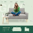 thumbnail image 7 of Vineego Modern Sleek Terry Cloth Compact Loveseat, Grey, 7 of 7