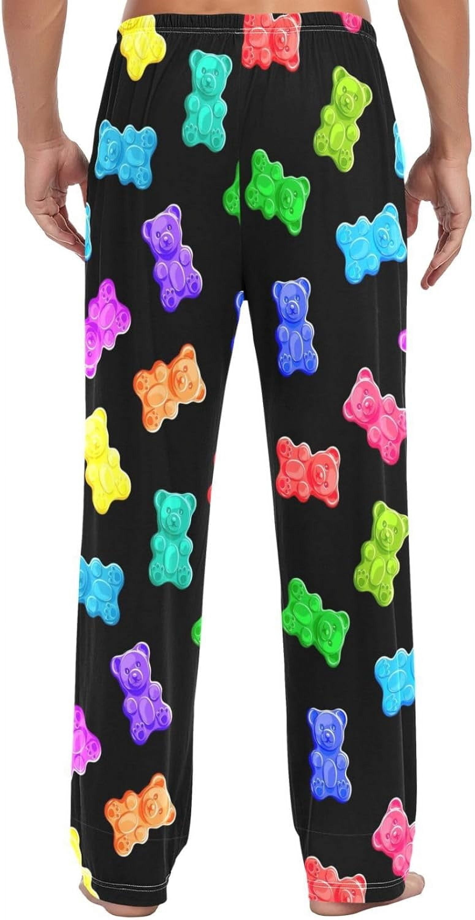 Top-kevin Men's Pajama Bottoms Colorful Sweet Jelly Bears Mens