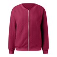 thumbnail image 5 of Siilsaa Womens Jacket Women's Zip up Sweatshirt Jacket Stand Collar Hoodless Running Sweatshirt with Pockets Red,L, 5 of 5