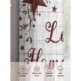 thumbnail image 6 of Wooden Grain Sheer Curtains 96 Inch Length 2 Panels Set Window Treatments, Red Country Texas Star Branches Berry Rod Pocket Semi Curtains for Living Room/Bedroom/Kitchen Décor, 104"W x 96"L, 6 of 7