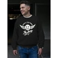 thumbnail image 2 of Fly Away - Retro Winged Emoji Graphic Men's Sweatshirt, 2 of 4