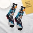 thumbnail image 4 of Uemuo Tie-Dye Wolf Head Printed Kids Boys Socks Seamless Crew Socks Crazy Funny Athletic Sport Socks for Children, 4 of 6