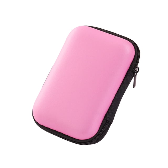 Bolsa de auriculares multiusos Bolsa de almacenamiento de cable USB Organizador de bolsa de viaje con estuche de malla EVA (rosa)