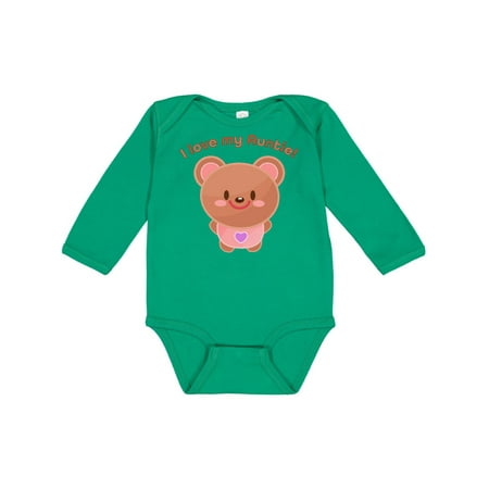

Inktastic I Love My Auntie- cute baby bear Gift Baby Boy or Baby Girl Long Sleeve Bodysuit