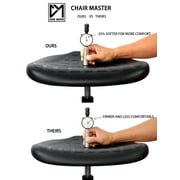 CHAIR MASTER-Black Polyurethane Tall Drafting Stool-Seat Height 24-34 with Footring and Soft Rubber Casters