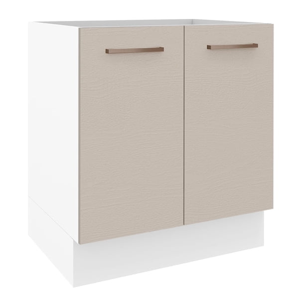 Mueble de Cocina 70 x 60 cm 2 Puertas (Sin Tablero) Blanco/Crema Agata Madesa